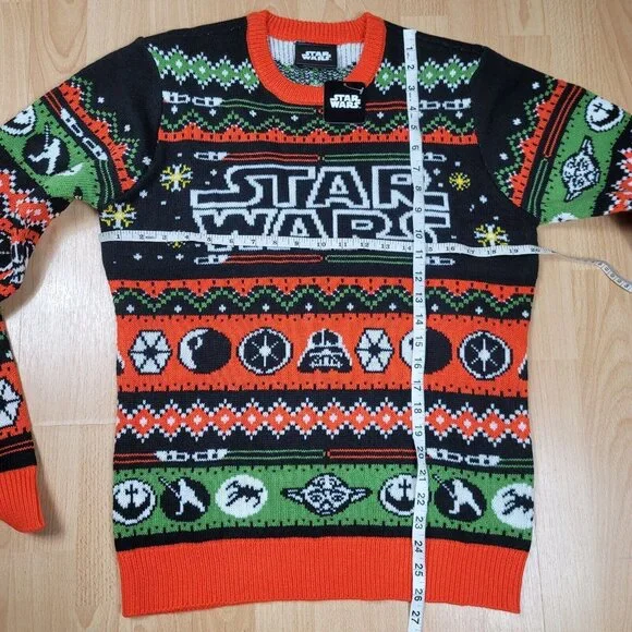 NEW Star Wars Yoda Ugly Christmas Sweater Men's Size Medium Holiday Knit‎ Gamers